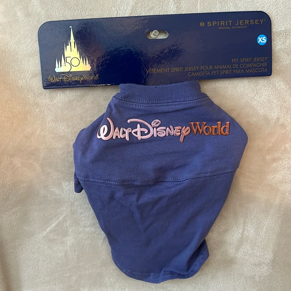 Walt Disney World 50th Anniversary Spirit Jersey for your Dog.  Size XS Purple